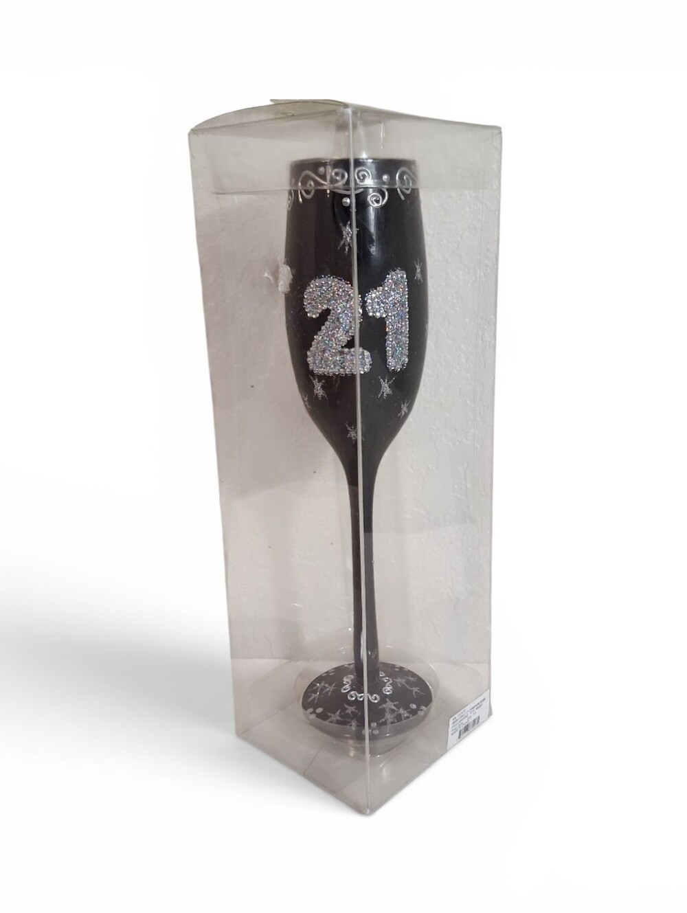NEW Legally 21 | Black Champagne Glass |  Rhinestone Birthday Flute